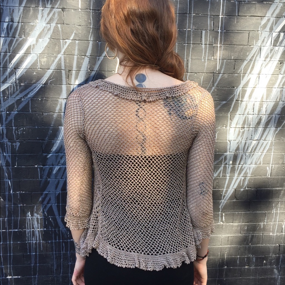 Knit fishnet sweater
